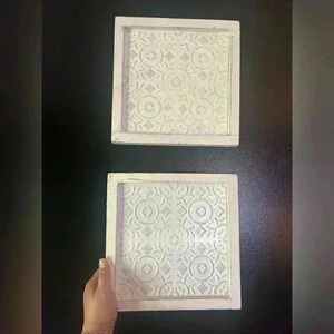 TWO Matching Tile Hangers Wall Decor Home Decor Lady Lounge Decor